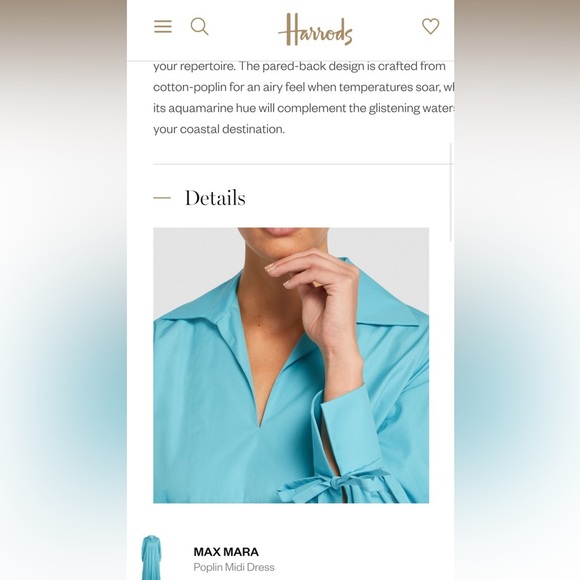 NWT MAX MARA Poplin Midi Dress Size:Medium US6 Light Blue Spring/Summer/Vacation - Picture 10 of 17